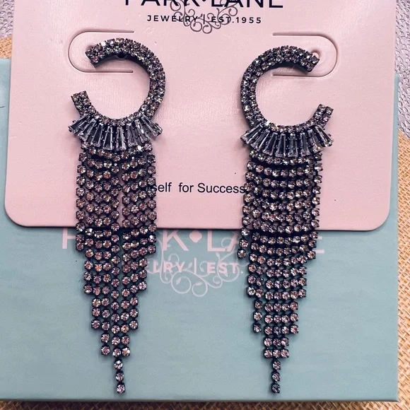 Gorgeous “Interstellar” Hematite  Crystal Earrings by Park Lane - Picture 3 of 5